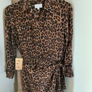Leopard Print Button-Up Dress size 4